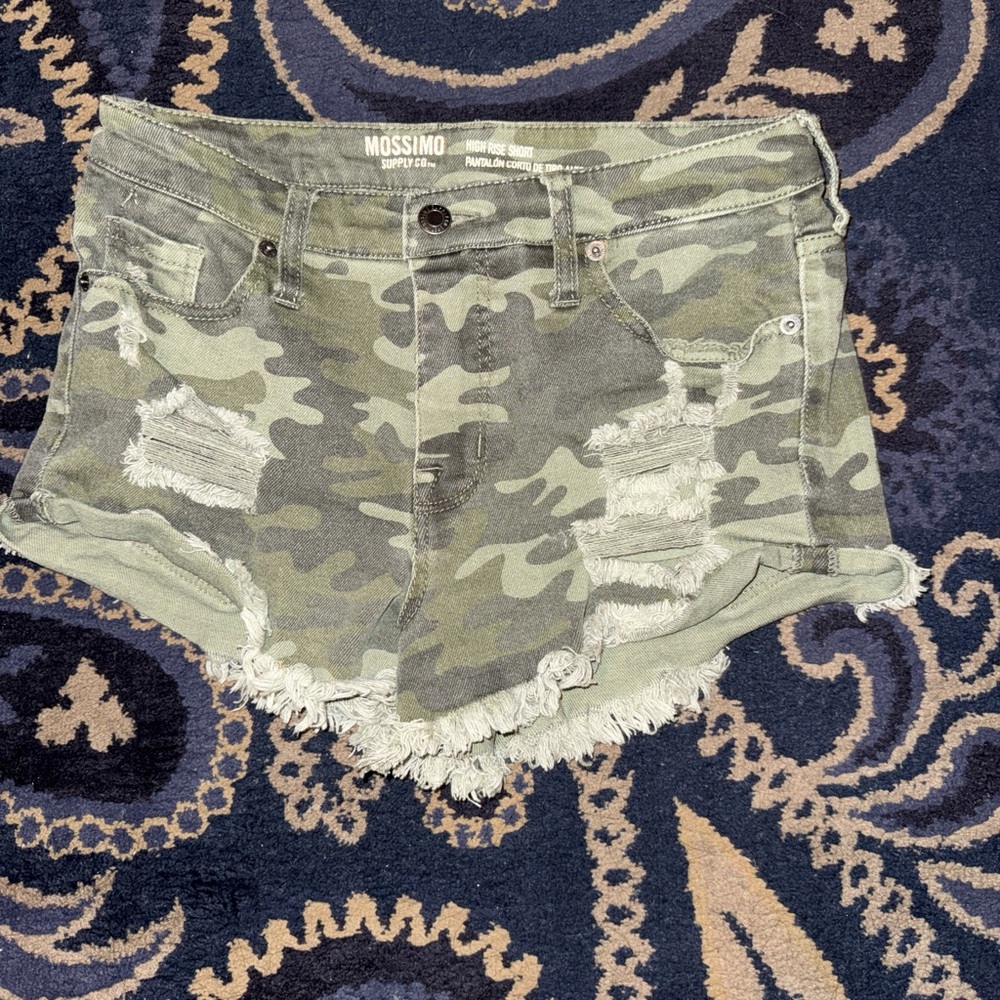 Mossimo Supply Co. Women's Green Camouflage Jean Shorts